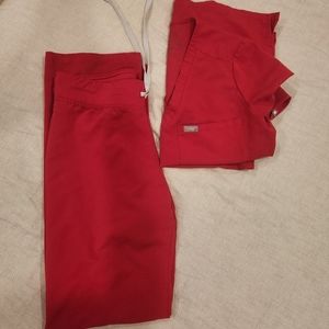 Figs scrub set discontinued color WINNING RED!!